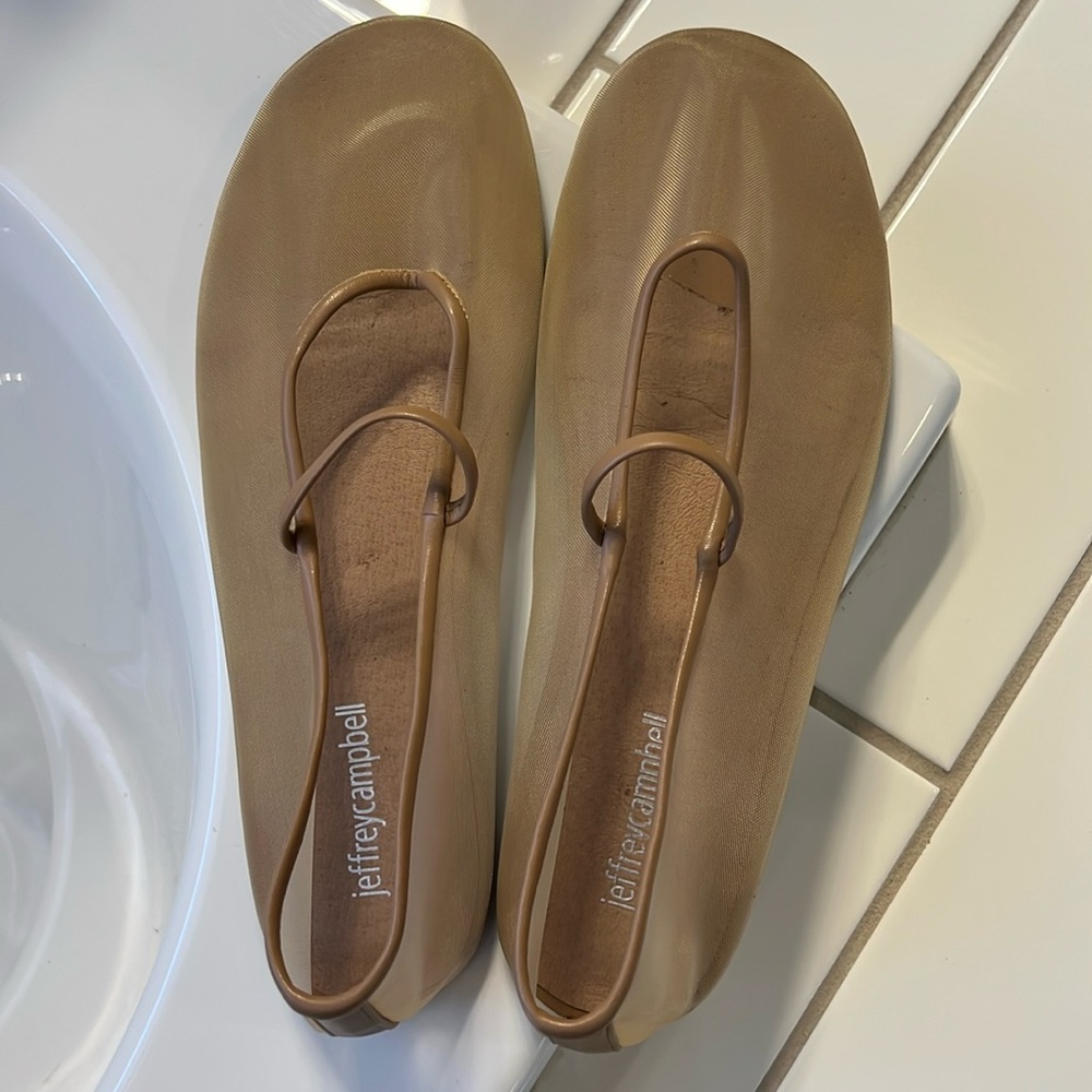 Jeffrey Campbell Women's Swan-Lake Ballet Flats in Natural Size 8.5 (MSRP $145)